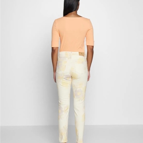 Ralph Lauren Pants Denim Jeans High-Rise Floral Stretch Skinny Ankle Size 12 - Picture 6 of 10